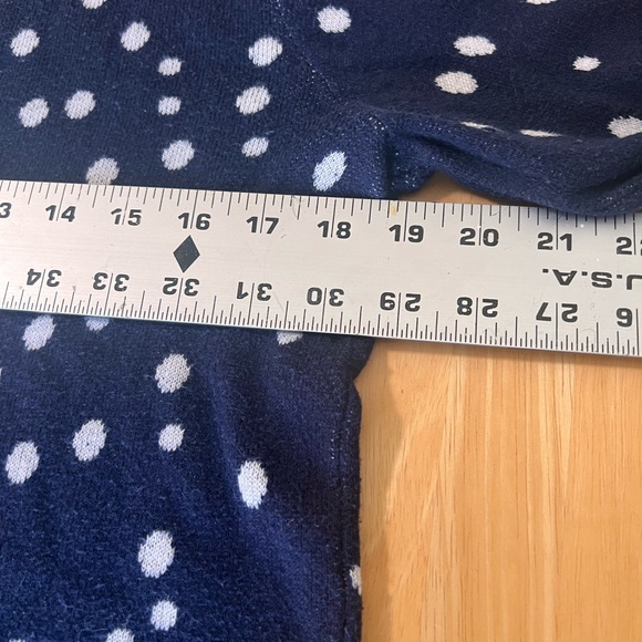 A New Day Woman’s Navy Sweater with White Polka Dots - Size Large - Picture 5 of 7